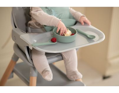 KikkaBoo Příbor 2-dílný Platinum Silicone Sage