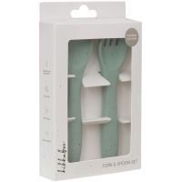 KikkaBoo Příbor 2-dílný Platinum Silicone Sage 5