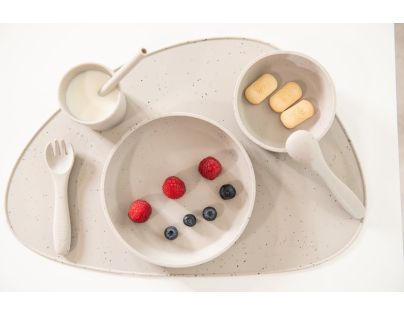 KikkaBoo Příbor 2-dílný Platinum Silicone Sand
