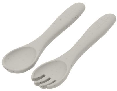 KikkaBoo Příbor 2-dílný Platinum Silicone Sand
