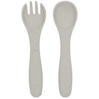 KikkaBoo Příbor 2-dílný Platinum Silicone Sand 2