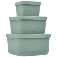 KikkaBoo Sada boxů na svačinu 3 ks Platinum Silicone Sage
