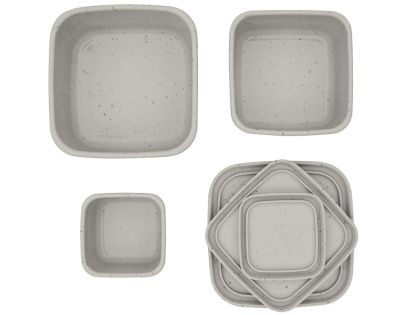 KikkaBoo Sada boxů na svačinu 3 ks Platinum Silicone Sand