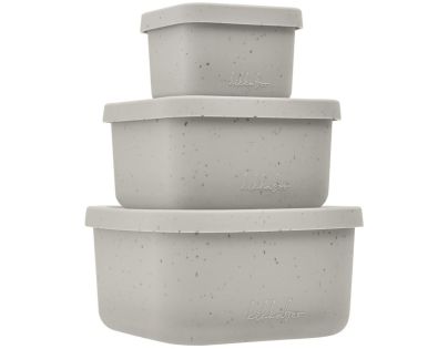 KikkaBoo Sada boxů na svačinu 3 ks Platinum Silicone Sand