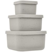 KikkaBoo Sada boxů na svačinu 3 ks Platinum Silicone Sand