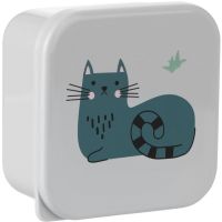 KikkaBoo Sada boxů na svačinu 4 ks Kitty Cat Grey 3