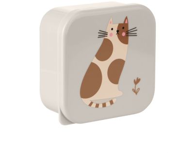 KikkaBoo Sada boxů na svačinu 4 ks Kitty Cat Grey
