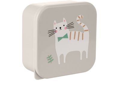 KikkaBoo Sada boxů na svačinu 4 ks Kitty Cat Grey