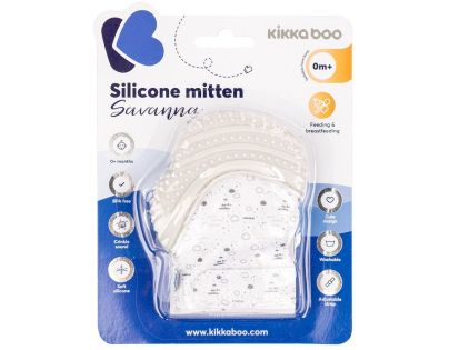 KikkaBoo Silikonová rukavička Savanna Grey