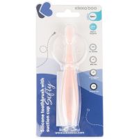 KikkaBoo Silikonový kartáček s přísavkou Softy Pink 2