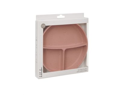 KikkaBoo Talíř dělený s přísavkou Platinum Silicone Blush