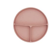 KikkaBoo Talíř dělený s přísavkou Platinum Silicone Blush 2