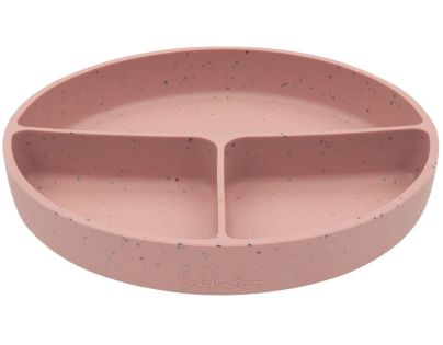KikkaBoo Talíř dělený s přísavkou Platinum Silicone Blush