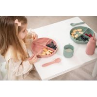 KikkaBoo Talíř dělený s přísavkou Platinum Silicone Sage 5