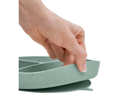 KikkaBoo Talíř dělený s přísavkou Platinum Silicone Sage