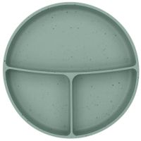 KikkaBoo Talíř dělený s přísavkou Platinum Silicone Sage 2