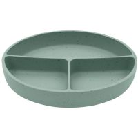 KikkaBoo Talíř dělený s přísavkou Platinum Silicone Sage