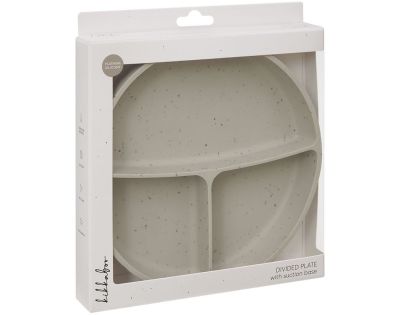 KikkaBoo Talíř dělený s přísavkou Platinum Silicone Sand