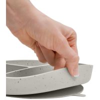 KikkaBoo Talíř dělený s přísavkou Platinum Silicone Sand 3