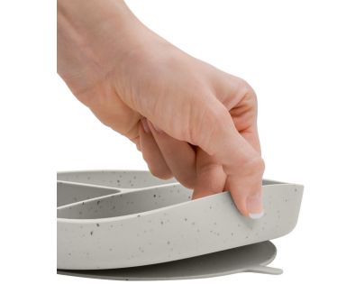 KikkaBoo Talíř dělený s přísavkou Platinum Silicone Sand