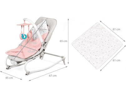 Kinderkraft 2020 Houpátko vibrující s melodií Felio Peony Rose do 18 kg