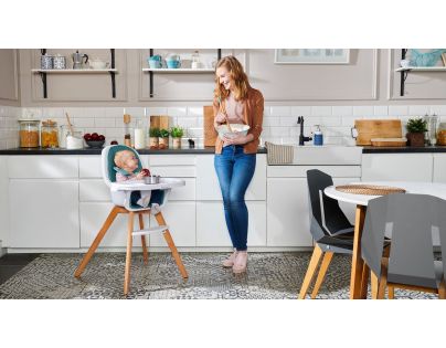 Kinderkraft Židlička jídelní 2 v 1 Tixi turquoise