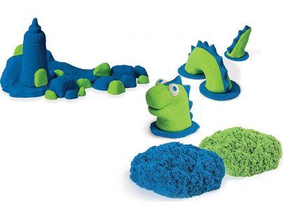 Kinetic Sand 2 barvy v balení - Modrá a zelená
