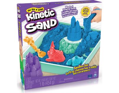 Kinetic Sand krabice tekutého písku s podložkou modrá