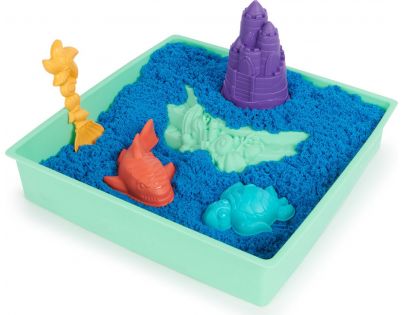 Kinetic Sand krabice tekutého písku s podložkou modrá