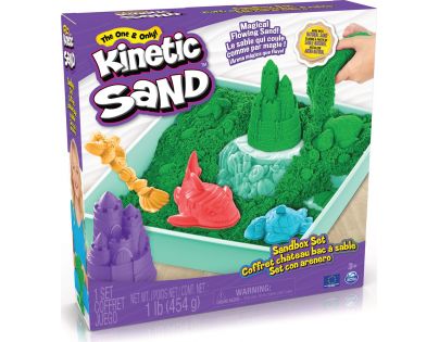Kinetic Sand krabice tekutého písku s podložkou zelená