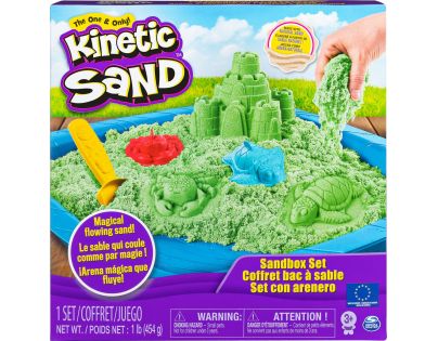 Kinetic Sand Písečný zámek s formičkami 454 g zelený