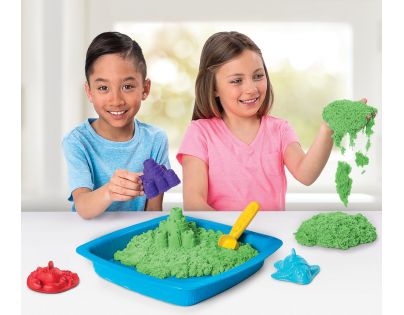 Kinetic Sand Písečný zámek s formičkami 454 g zelený