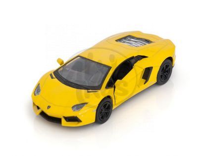 Kinsmart Auto Lamborghini Aventador na zpětné natažení 13cm - Žlutá