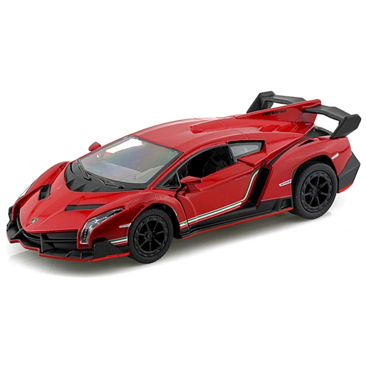 Kinsmart Auto Lamborghini na zpětné natažení 13 cm - Veneno červené 1:36