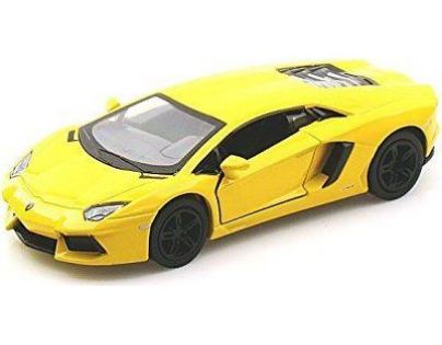 Kinsmart Auto Lamborghini na zpětné natažení 13 cm  Aventador žluté 1:36