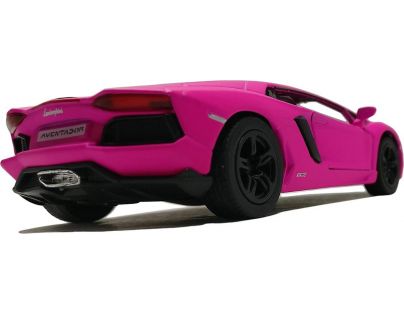 Kinsmart Auto Lamborghini na zpětné natažení 13 cm Aventador růžové 1:36
