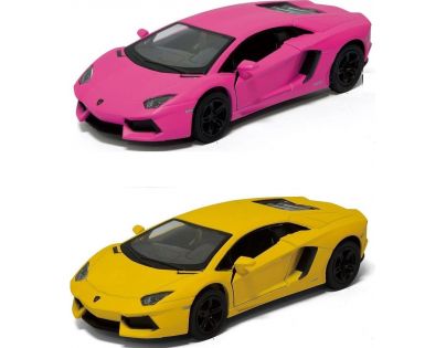 Kinsmart Auto Lamborghini na zpětné natažení 13 cm Aventador růžové 1:36