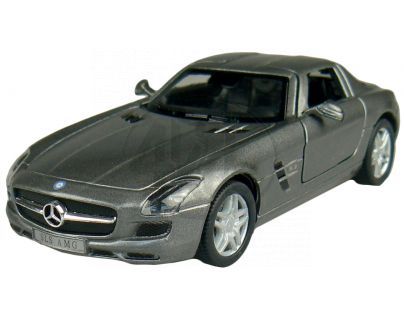 Kinsmart Auto Mercedes Benz SLS AMG na zpětné natažení 13cm - Tmavě šedá