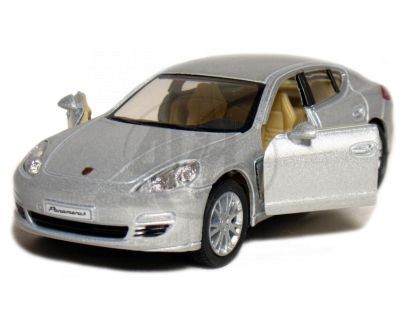 Kinsmart Auto Porsche Panamera S na zpětné natažení 12,5cm - Stříbrná