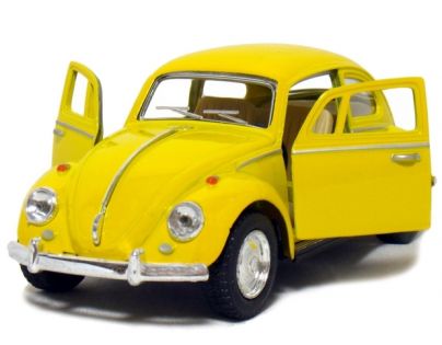Kinsmart Auto Volkswagen Beetle na zpětné natažení - Žlutá