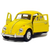Kinsmart Auto Volkswagen Beetle na zpětné natažení - Žlutá 3