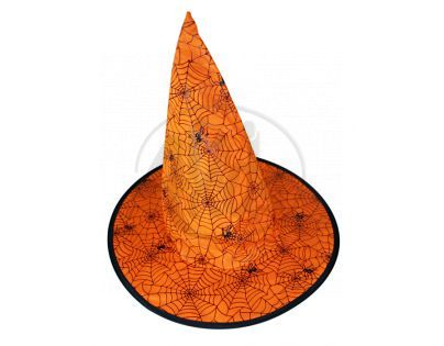 Rappa Klobouk Halloween s pavučinou oranžový