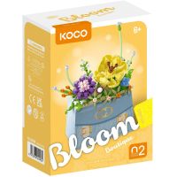 KOCO Stavebnice mini KOCO Květina v kabelce plast 223ks v krabičce 11x15x6cm