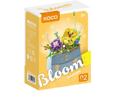 KOCO Stavebnice mini KOCO Květina v kabelce plast 223ks v krabičce 11x15x6cm