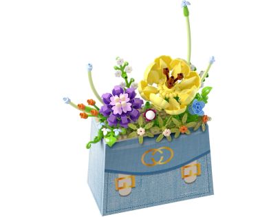 KOCO Stavebnice mini KOCO Květina v kabelce plast 223ks v krabičce 11x15x6cm