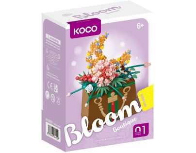 KOCO Stavebnice mini KOCO Květina v kabelce plast 245ks v krabičce 11x15x6cm