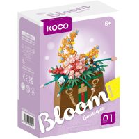 KOCO Stavebnice mini KOCO Květina v kabelce plast 245ks v krabičce 11x15x6cm