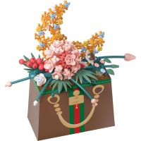 KOCO Stavebnice mini KOCO Květina v kabelce plast 245ks v krabičce 11x15x6cm 2