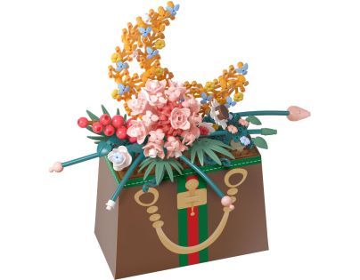 KOCO Stavebnice mini KOCO Květina v kabelce plast 245ks v krabičce 11x15x6cm