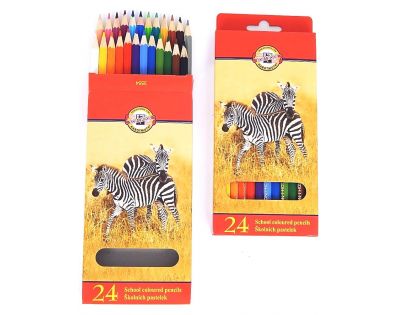 Koh-i-noor Sada pastelek školních 24 ks zvířata zebry